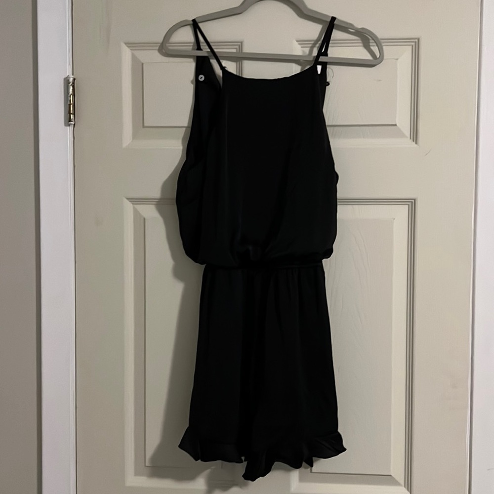 Black silk romper